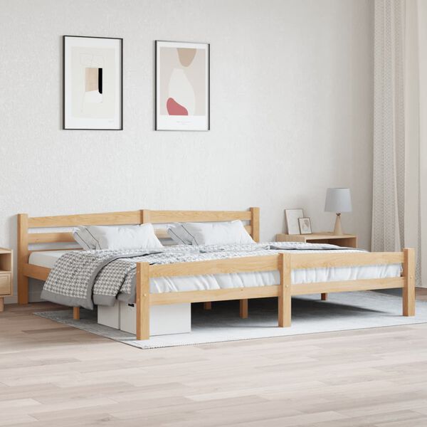 vidaXL Giroletto senza Materasso 200x200 cm in Legno Massello Pino