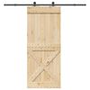vidaXL Porta Scorrevole con Set Hardware 95x210 cm Legno Massello Pino