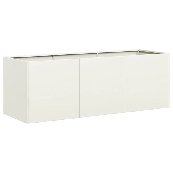 vidaXL Fioriera Bianca 120x40x40 cm in Acciaio Laminato a Freddo