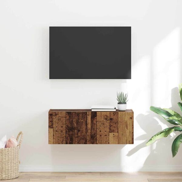 vidaXL Mobile TV da parete Legno vecchio 60 x 31 x 29.5 cm