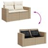 vidaXL Set Divani da Giardino 11 pz con Cuscini Beige in Polyrattan