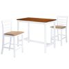 vidaXL Set Tavolo e Sedie da Bar 3 pz Legno Massello Marrone e Bianco