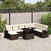 vidaXL Set Divani da Giardino 9pz con Cuscini Marrone in Polyrattan