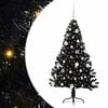 vidaXL Albero di Natale artificiale con luci integrate Nero 150 cm PVC