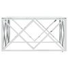 vidaXL Tavolino da Salotto Argento 80x80x40 cm in Acciaio Inox e Vetro