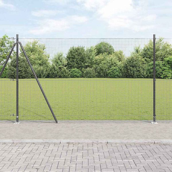 vidaXL Palo della recinzione Grigio 10 x 1,5 m (rete 25 x 25 mm)