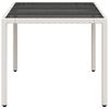 vidaXL Tavolo da Giardino Piano in Vetro Bianco 150x90x75cm Polyrattan