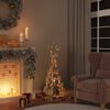 vidaXL Albero di Natale a LED con Palline 80 LED Bianco Caldo 120 cm