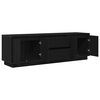 vidaXL Mobile Porta TV con Luci LED Rovere Nero 160,5x41x50 cm