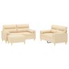 vidaXL Set di Divani 3 pz con Cuscini Decorativi crema in Tessuto