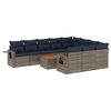 vidaXL Set Divani da Giardino 11 pz con Cuscini Grigio in Polyrattan