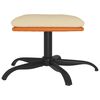 vidaXL Poggiapiedi Crema 60x60x36 cm in Tessuto e Similpelle