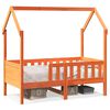 vidaXL Giroletto Casetta Bambini Marrone Cera 80x160 cm Massello Pino