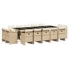 vidaXL Set da Pranzo da Giardino 15 pz con Cuscini Beige in Polyrattan
