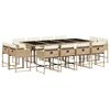 vidaXL Set da Pranzo da Giardino 13 pz con Cuscini Beige in Polyrattan