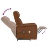 vidaXL Poltrona Alzapersona Massaggiante Marrone in Tessuto Microfibra