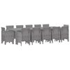 vidaXL Set da Pranzo per Giardino 13 pcs Grigio chiaro Poly Rattan
