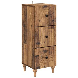 vidaXL Mobile con Cassetti Legno antico 33 x 34,5 x 90 cm