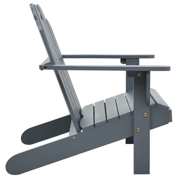 vidaXL Sedia Adirondack Doppia in Legno Grigio