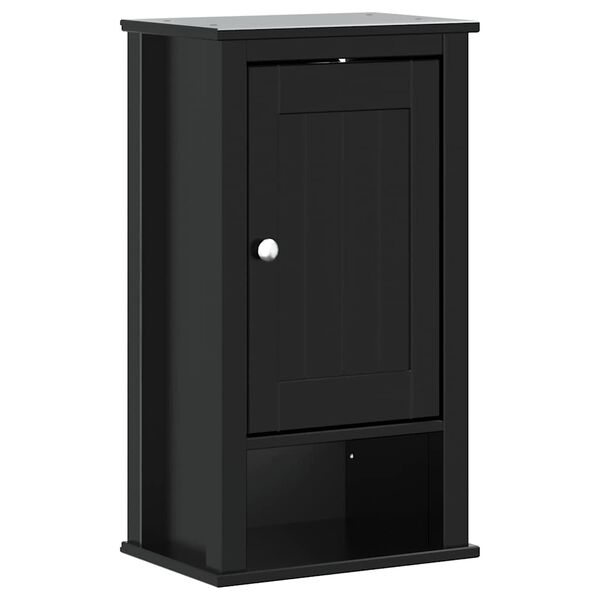 vidaXL Mobile da Bagno a Muro BERG Nero 40x27x71,5 cm Massello Pino