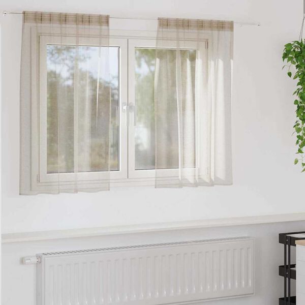 vidaXL Tenda in Velo con tende 2 pcs Sabbia 140 x 140 cm Poliestere