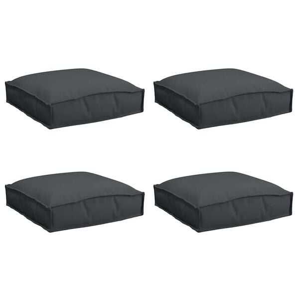 vidaXL Cuscino 4 pcs Nero 40 x 40 x 8 cm Tessuto Oxford