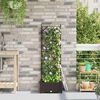 vidaXL Vaso da Giardino con Trellis Grigio 40 x 40 x 125.5 cm PP