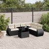 vidaXL Set Divani da Giardino con Cuscini 7pz Nero Polyrattan