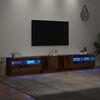 vidaXL Mobile Porta TV con LED Legno Antico 260x35x40 cm Truciolato