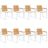 vidaXL Sedie da Giardino con Cuscini 8 pz in Legno Massello di Teak