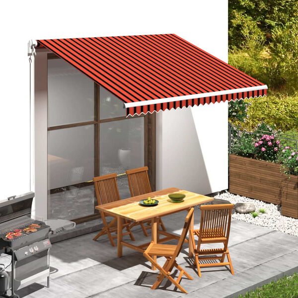 vidaXL Tenda da Sole in Tela Arancione e Marrone 3,5x2,5 m