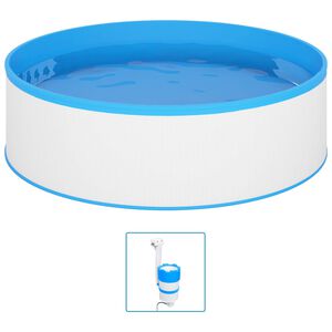 vidaXL Piscina Fuori Terra con Skimmer e Pompa Sospesi 350x90cm Bianca