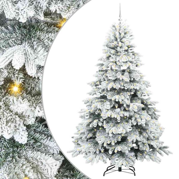 vidaXL Albero di Natale artificiale con 300 LED Bianco 210 cm PE e PVC