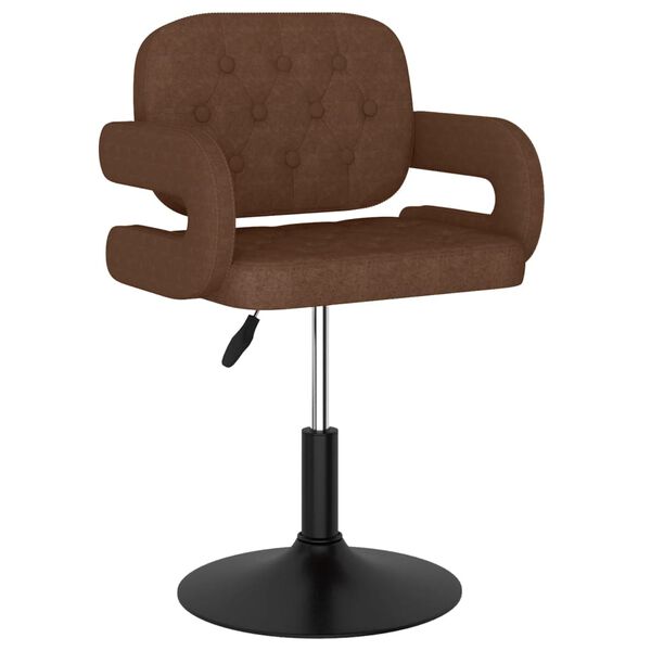 vidaXL Sedia da Pranzo Girevole Marrone in Tessuto