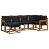 vidaXL Set di divani da esterno con cuscino 6 pcs Naturale e Nero