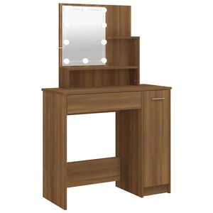 vidaXL Toeletta con LED Rovere Marrone 86,5x35x136 cm