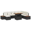 vidaXL Set Divano da Giardino 9 pcs Nero polyrattan