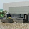 vidaXL Set Divani da Giardino 5 pz con Cuscini in Polyrattan Grigio