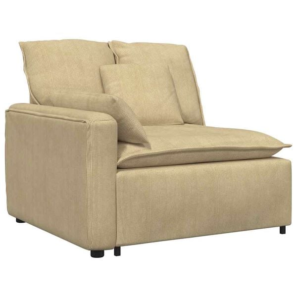 vidaXL Divano Modulare con Cuscini Tessuto a Coste Verde Grigio