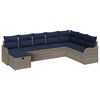 vidaXL Set di divani con cuscino Grigio e Blu Navy polyrattan