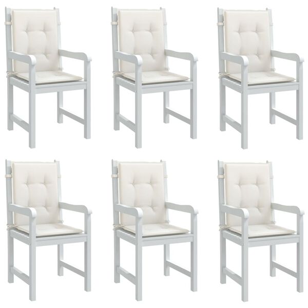 vidaXL Cuscini Sedia Schiena Bassa 6 pz Crema Mélange 100x50x4 Tessuto