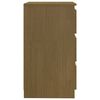 vidaXL Comodino Marrone Ambrato 60x36x64 cm in Legno Massello di Pino