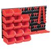 vidaXL Kit Contenitori 39 pz con Pannelli a Parete Rosso e Nero