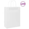vidaXL Sacchetti di Carta 250 pz con Manici Bianchi 26x12x35 cm