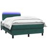vidaXL Letto a Molle con Materasso e LED Verde Scuro 120x210 cm Velluto