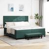 vidaXL Letto a molle con materasso Verde scuro 200 x 200 cm Velluto