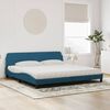 vidaXL Letto con Materasso Dover Blu 200x200 cm Velluto