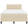 vidaXL Letto a molle con materasso Crema 120 x 190 cm Tessuto