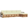 vidaXL Set di divani da esterno 5 pz Naturale e Crema