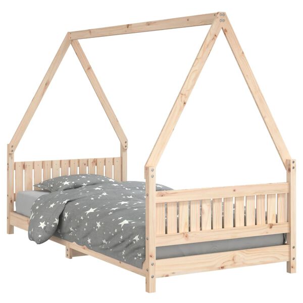 vidaXL Giroletto per Bambini 90x200 cm in Legno Massello di Pino
